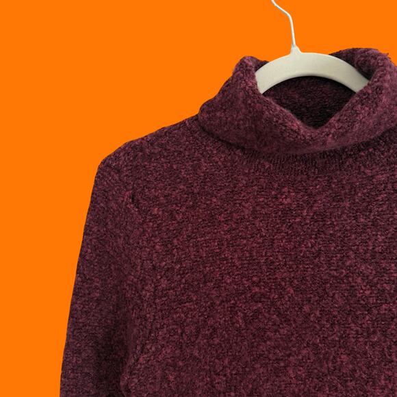 00's vintage chunky knit y2k turtleneck sweater MEDIUM moda international - Picture 6 of 9